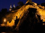 Pohled na Vyšehrad z lodi.